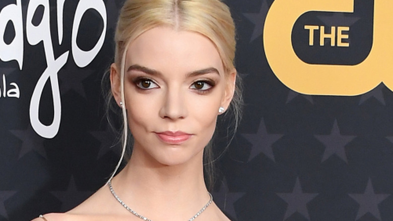 Anya Taylor-Joy with hair in bun