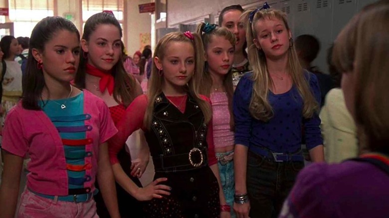 The Six Chicks stand in the school hallway in "13 Going on 30" (2004)