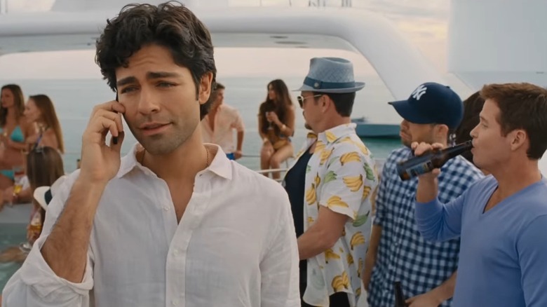 Vince talking on cell phone on a yacht in the Entourage movie