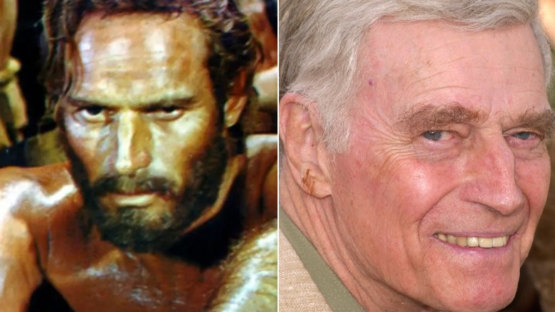 Charlton Heston in Ben-Hur/Charlton Heston on the red carpet for Cats & Dogs