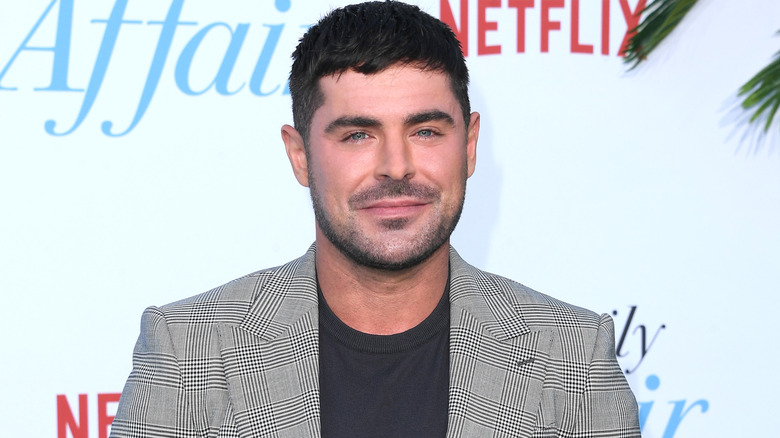 Zac Efron posing at the Los Angeles Premiere Of Netflix's "A Family Affair"