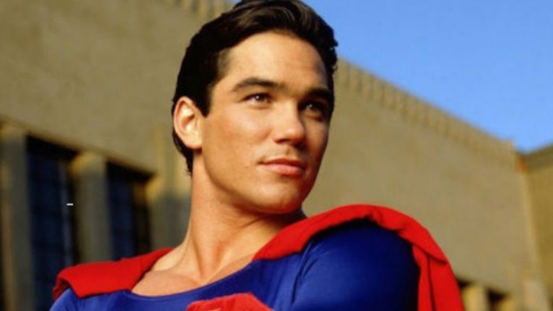 Superman looks out at Metropolis