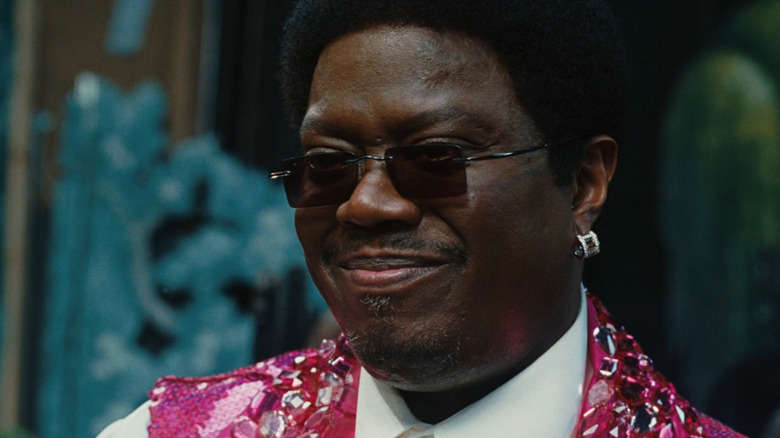 Bernie Mac in pink sequins and sunglasses