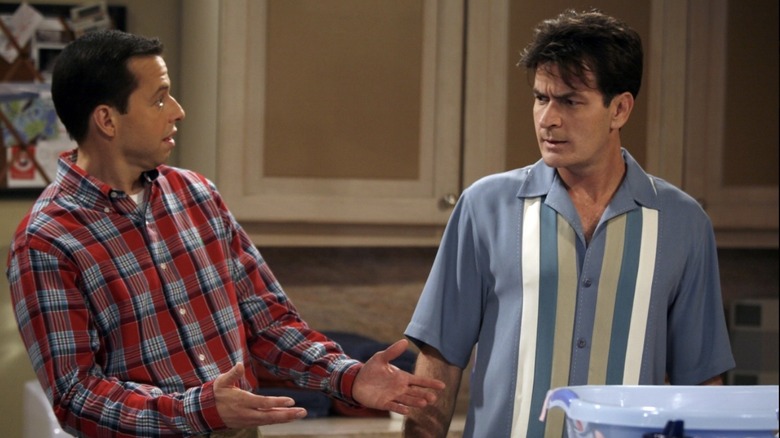 Charlie talks to his brother Alan