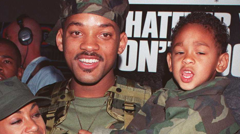 Will Smith in camo at Independence Day premiere