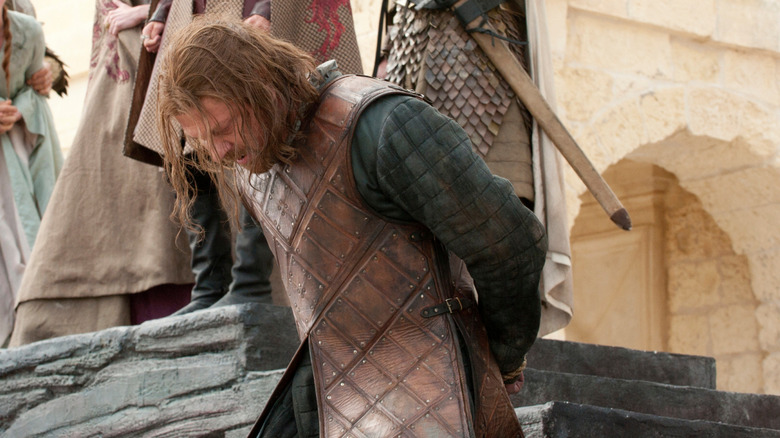 Shot from Ned Stark's beheading scene on Game of Thrones