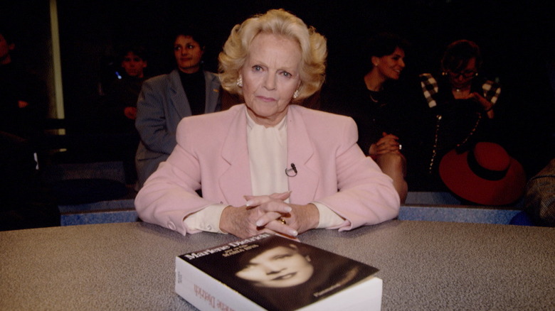 Maria Riva promoting her book about her mother in the 1980s