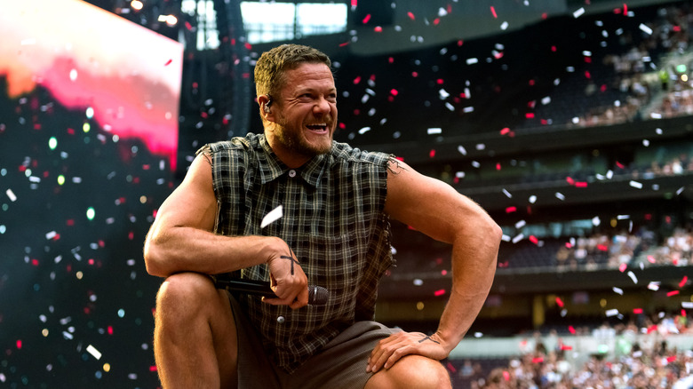 Dan Reynolds performing at Tottenham Hotspur Stadium in 2025