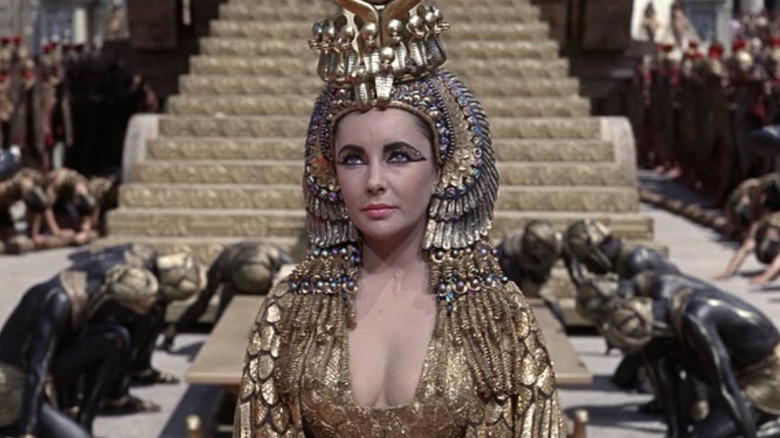 Cleopatra in front of steps