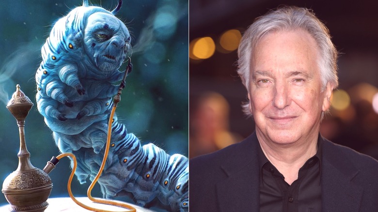 Absolem in "Alice Through the Looking Glass" and Alan Rickman smiling