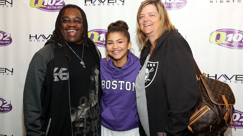 Zendaya with her parents