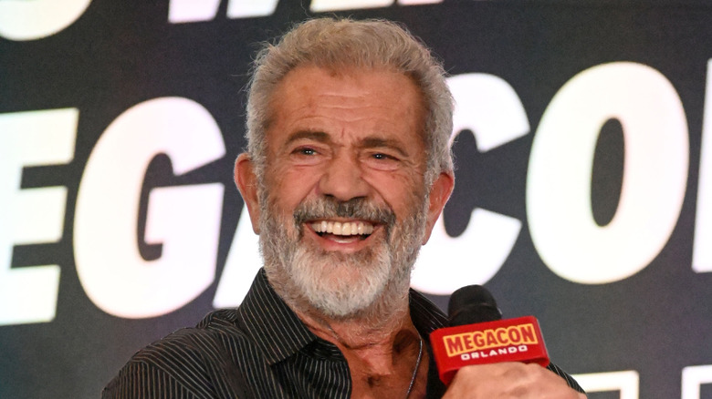 Mel Gibson with microphone