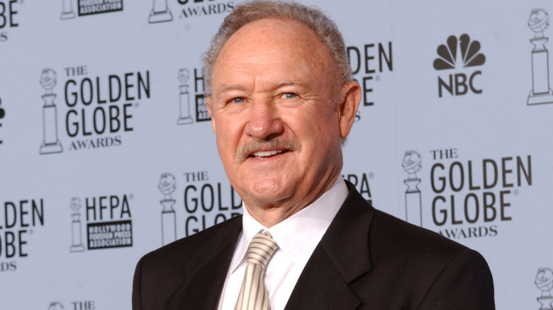 Gene Hackman smiling backstage at the 60th Annual Golden Globe Awards (2003)