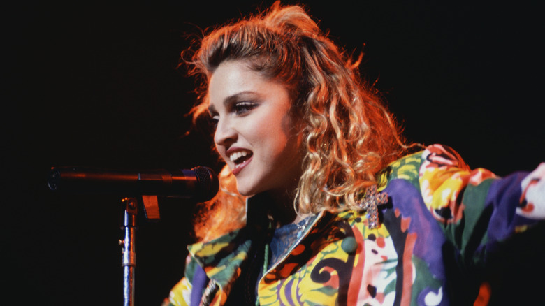 Madonna performing a concert