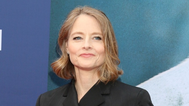 Jodie Foster wearing black suit