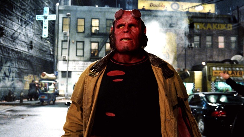 Ron Perlman looking on at something fantastical