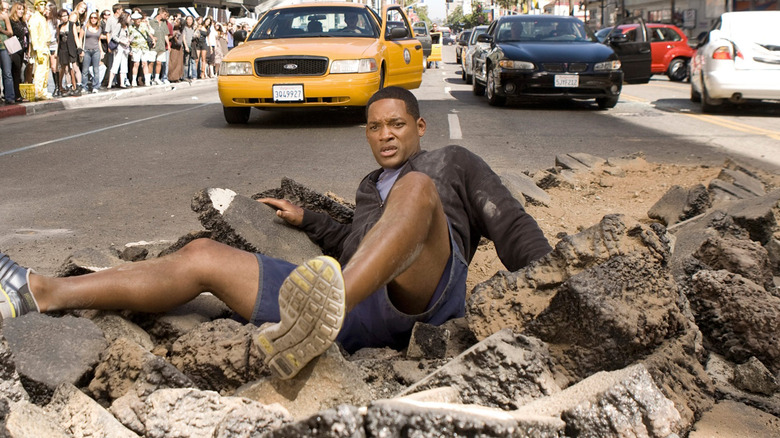 Will Smith crumbling in the street