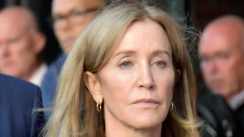 Felicity Huffman looks straight ahead