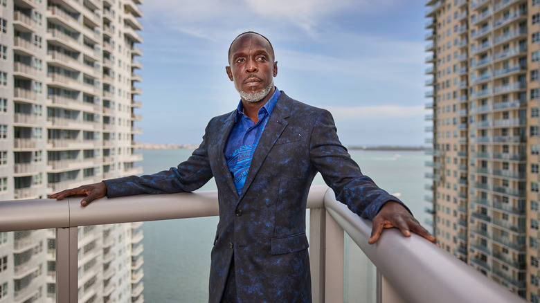 Michael K. Williams posing