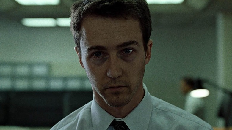 Ed Norton looks into the camera