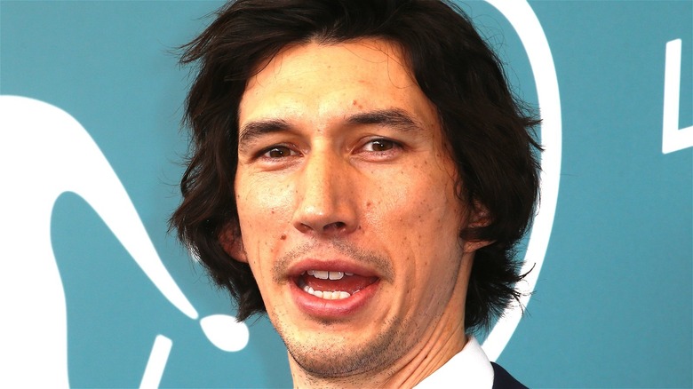 Adam Driver Face Green Background