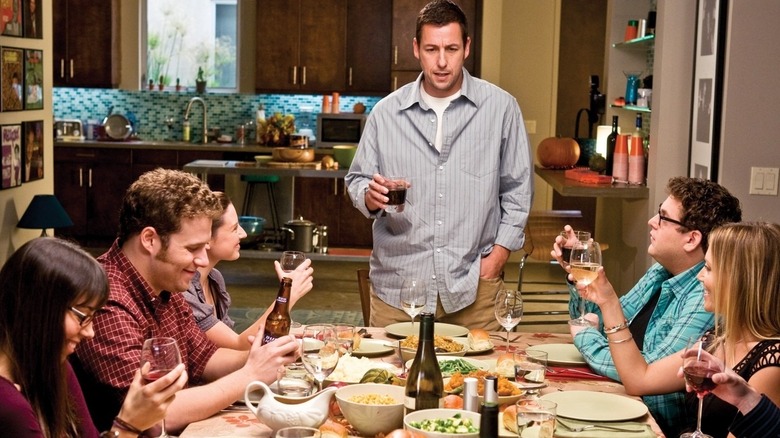 Adam Sandler delivering a toast