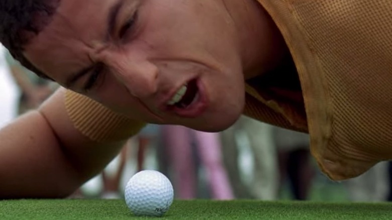 Adam Sandler yelling at golf ball