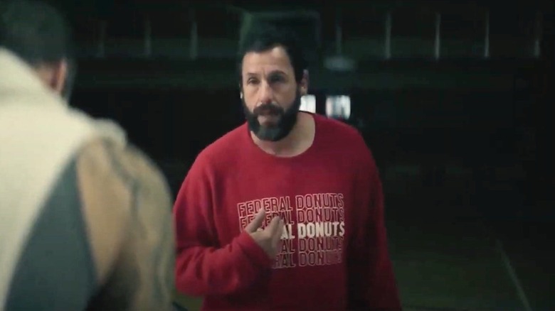 Adam Sandler delivering inspirational Hustle speech