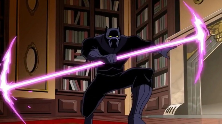 Black Panther wielding a staff