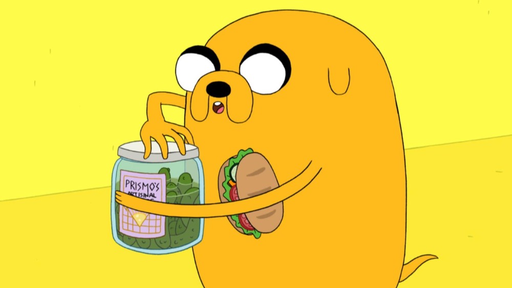 Jake the Dog has a snack on Adventure Time