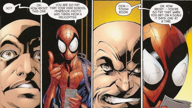 Spider-Man mocks the Kingpin