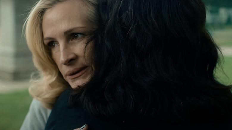Alma whispers to Maggie in "After the Hunt" (2025)