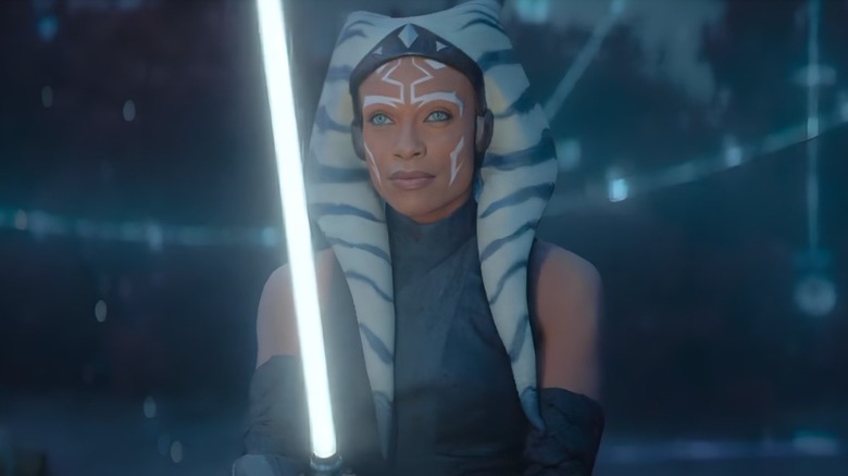 Ahsoka holding a lightsaber