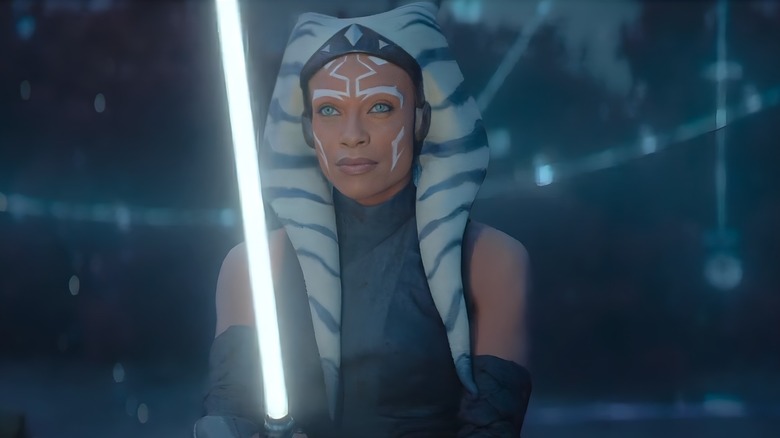 Ahsoka Tano with her lightsaber