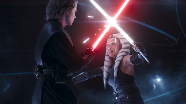 Anakin Skywalker fights Ahsoka Tano