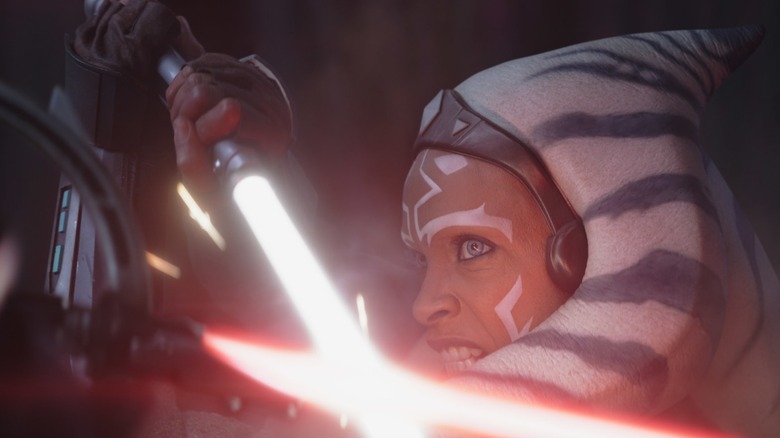 Ahsoka fights with lightsaber