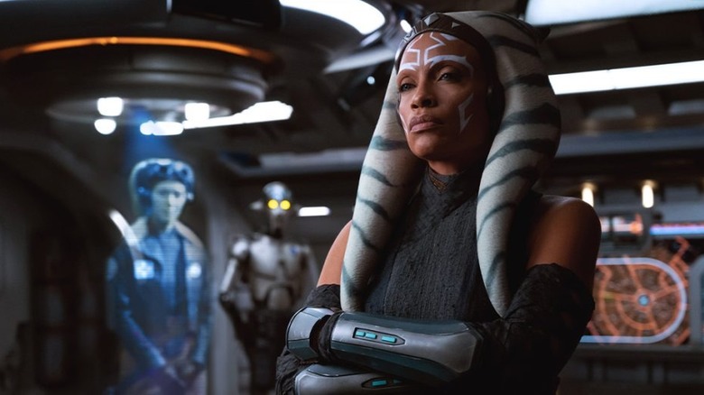 Ahsoka stands on spaceship