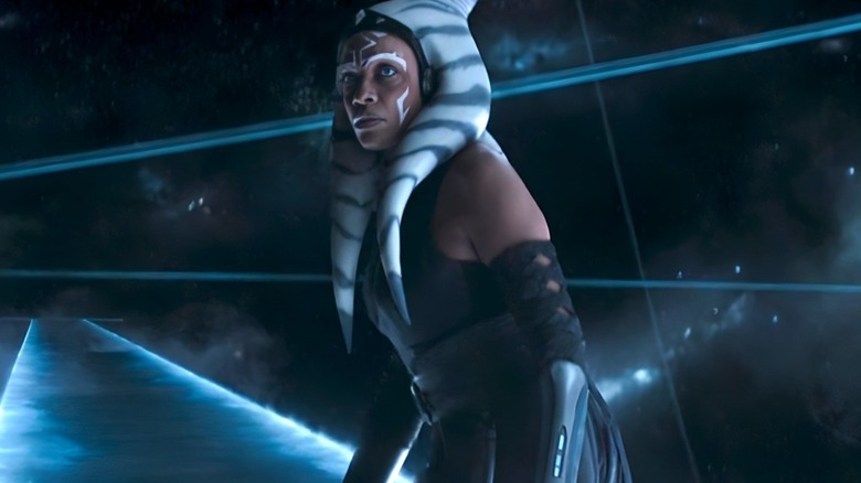 Ahsoka standing on a light bridge