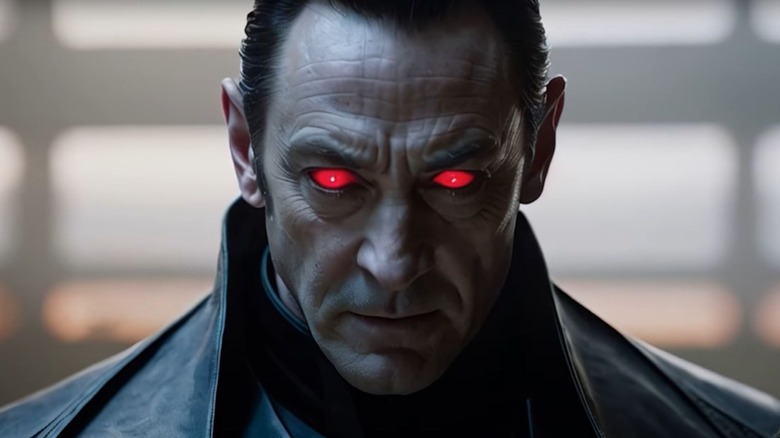 Mister Sinister glowing red eyes