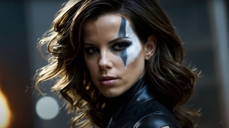Domino black white face paint