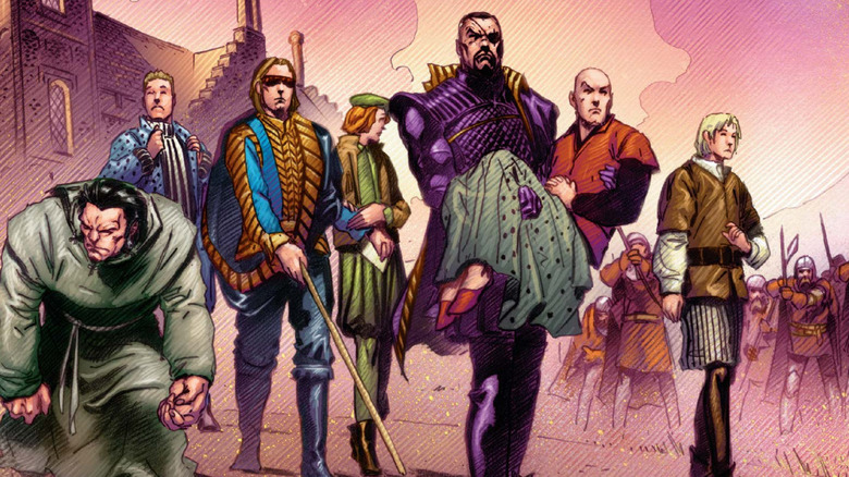 Nick Fury and X-Men outside