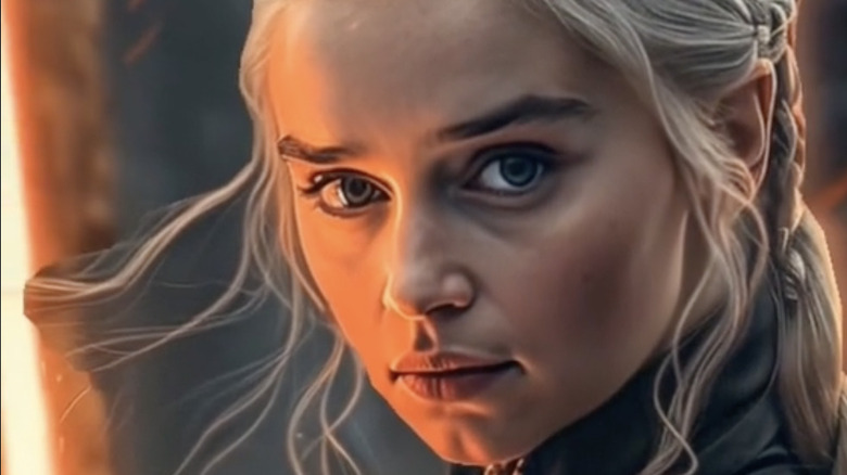 Daenerys holding saber AI concept