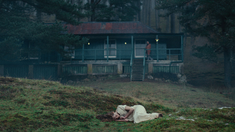 Veronica lying in the grass