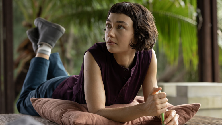 Wendy resting on a pillow in "alien: Earth"