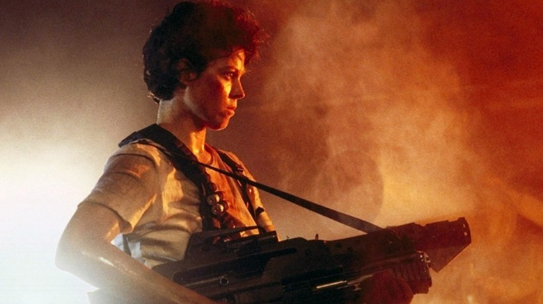 Ellen Ripley holding a gun