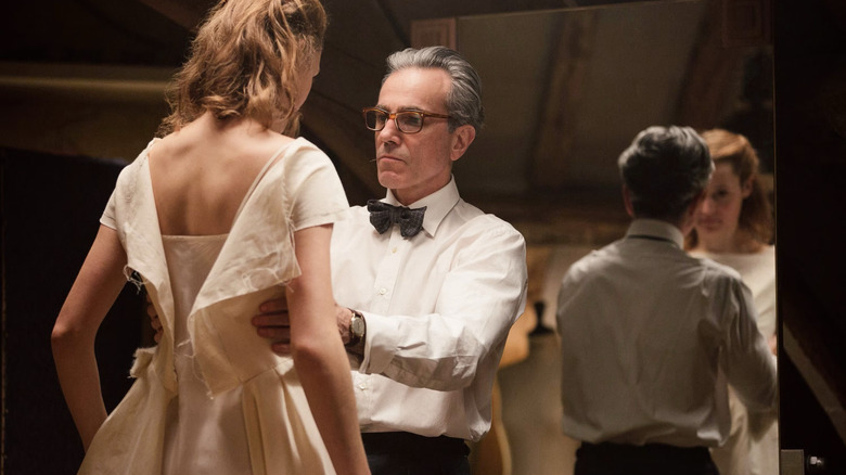 Reynolds Woodcock fitting a new dress in "Phantom Thread" (2017)