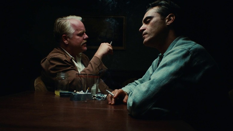 Lancaster Dodd talking to Freddie Quell in "The Master" (2012)
