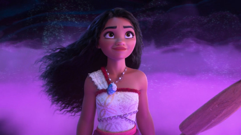 Moana looking up at Matangi in "Moana 2" (2024)