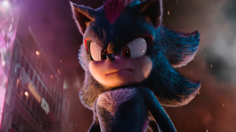 Shadow looking down in Sonic the Hedgehog 3