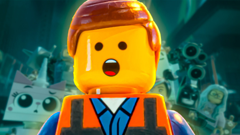 Emmet looking shocked against his Lego chums (2026)